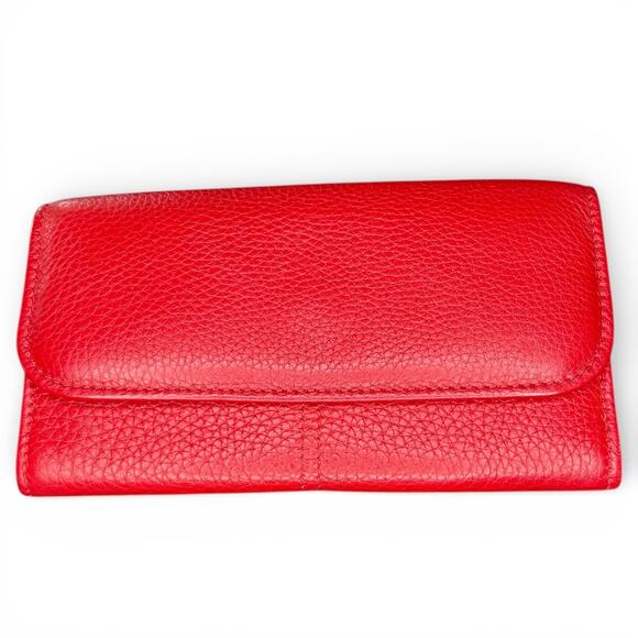 Vintage Coach Sonoma Red Pebbled Leather Multifunction Clutch Wallet 1990s EUC